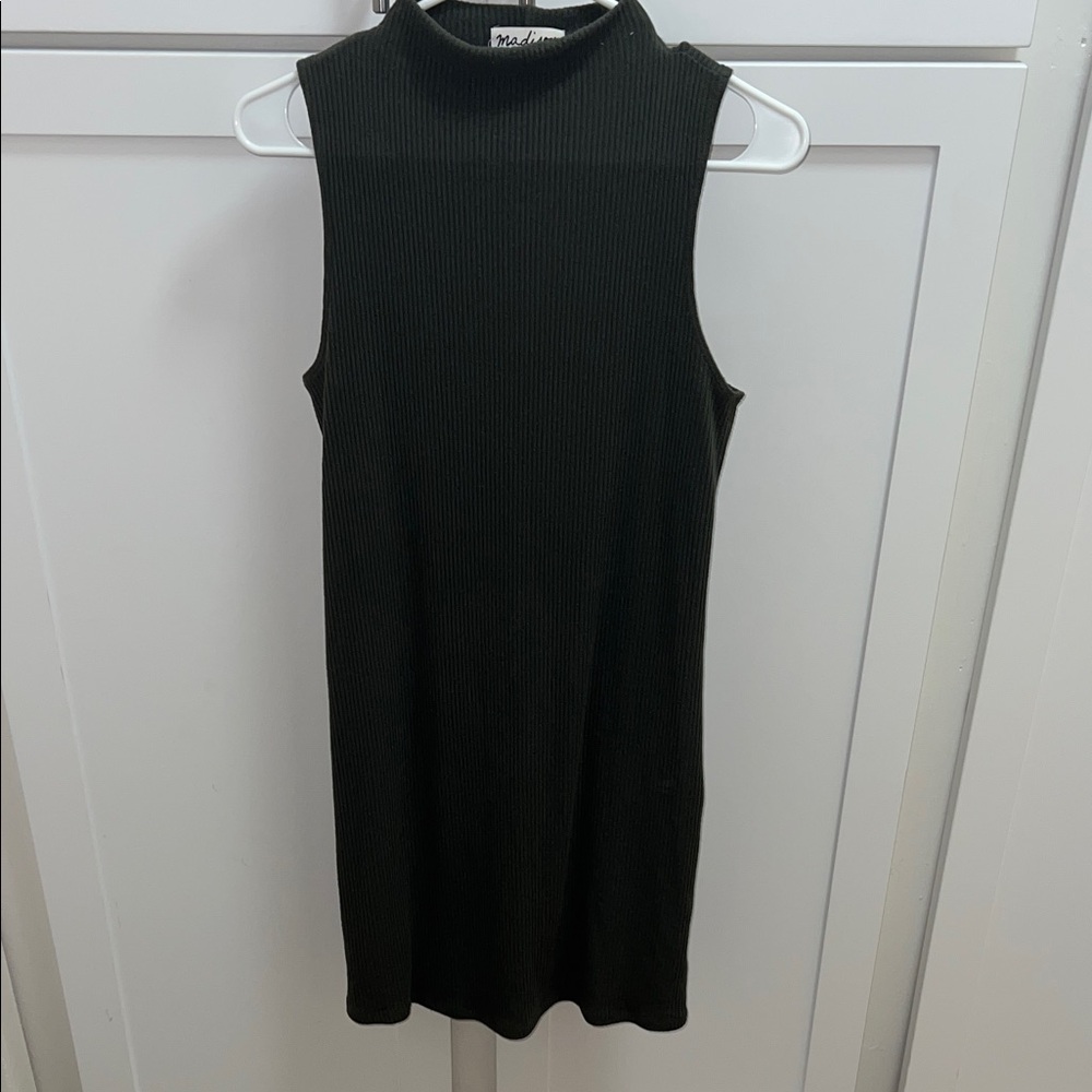 Forest green Ribbed Mini Dress